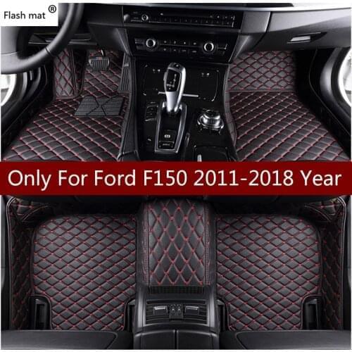 Flash mat leather car floor mats for Ford F150 4 door 1990- 2016 2017 2018 Custom auto foot Pads automobile carpet cover