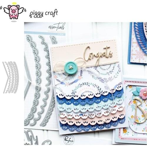 Piggy Craft metal cutting dies cut die mold Flower shape hole edge Scrapbook paper craft knife mould blade punch stencils dies