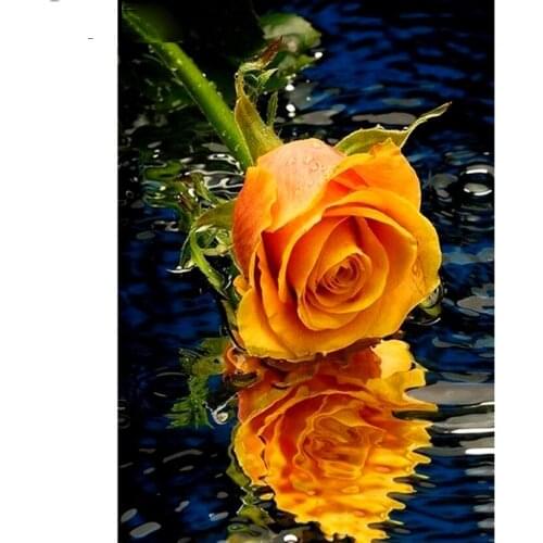 Dispaint Square/Round Drill 5D DIY Diamond Painting "Yellow flower" Embroidery Cross Stitch Full Rhinestone Decor GJ243