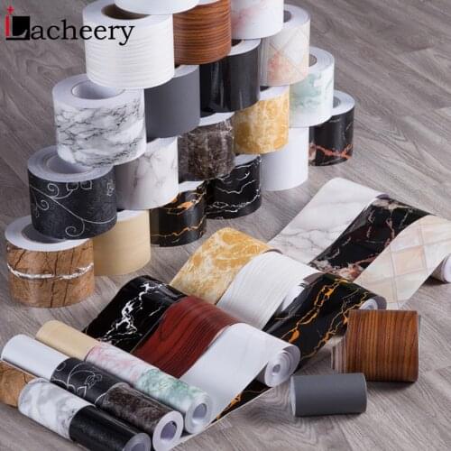 Living Room Tile Floor Sticker Baseboard Windowsill Self-adhesive Border Wallpaper Home Decor Waterproof Waist Line Sticky Paper