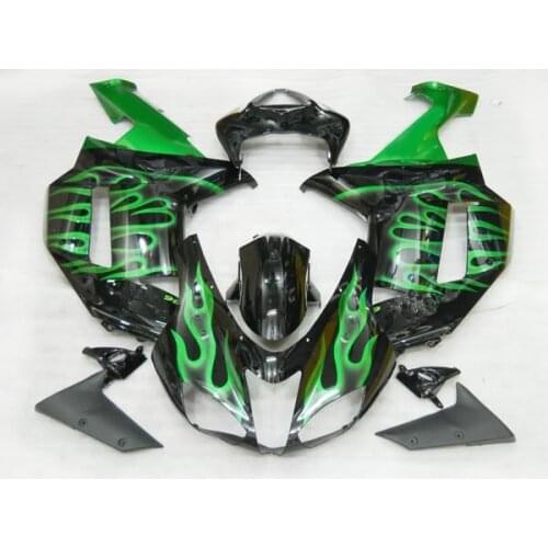 NEW Motorcycle Green Black ABS Bodywork Fairing For KAWASAKI ZX-6R 07-08 2007 2008 [CK594]