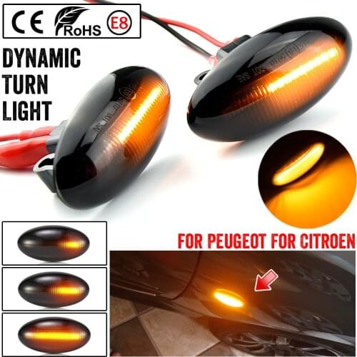 For Citroen C1 C2 C3 C5 C6 Jumpy Led Dynamic Turn Signal Side Marker Light Sequential Blinker For Peugeot 307 206 207 407 107
