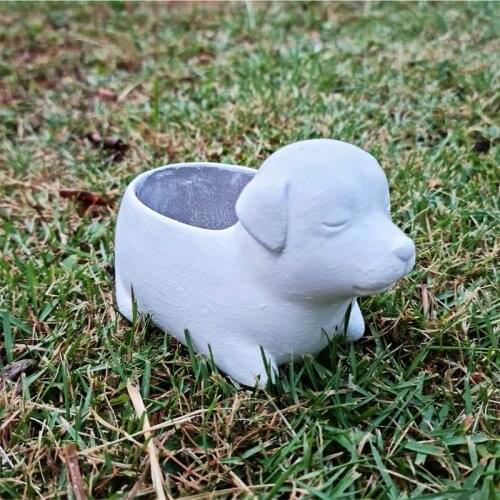 Pet Planter Concrete Mold Cute Animal Flower Pot Mold Labrador Dog Plaster Cement Container Silicone Mold