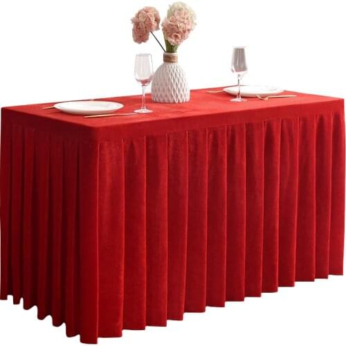 Conference Tablecloth Velvet Table Skirting Desk Skirting Cover 60Wx180Lx75H Cm