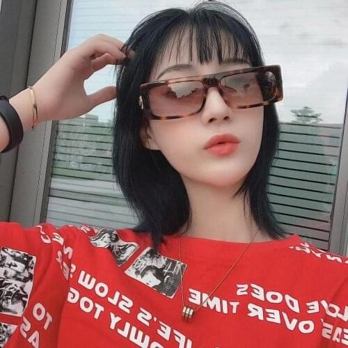 Woman Vintage Blue Square Sunglasses Oversized Women Men Brand Design Thick Frame Retro Sun Glasses Shades Female