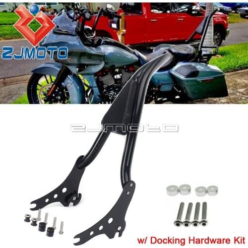 Tall Motorcycle Passenger Sissy Bar Backrest for Harley 18-up Softail FLDE FLHC FLHCS FLSL FXBB w/Docking Hardware Mounting Kit