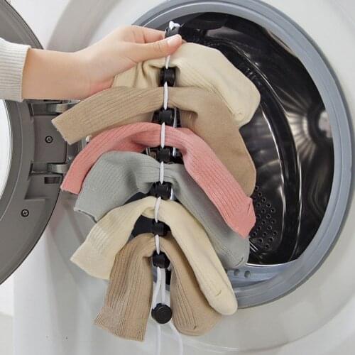 1 PCS Sock storage bag adjustable non-slip lanyard hook clip socks socks cleaning aids drying rack clothes line