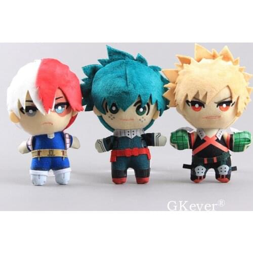 My Hero Academia Mascot Plush Pendant with Keychain 6"15 cm Todoroki Shoto Bakugou Katsuki Midoriya Izuku Small Soft Dolls Gift