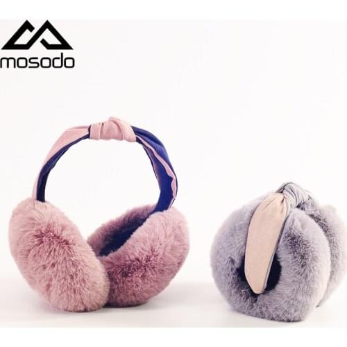 Mosodo Warm Earmuff Winter Two Color Hair Band Folding Earmuff Girl Lovely Anti Freezing Folding Earmuff