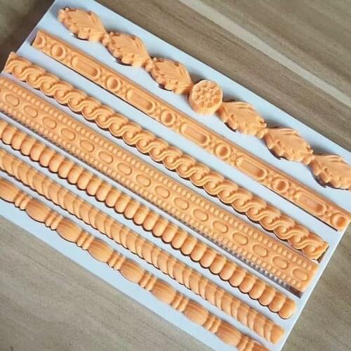 Rope Pattern Resin Fondant Silicone Mold for DIY Pastry Dessert Cup Cake Lace Decoration Supplies Kitchen Tools Baking Moulds