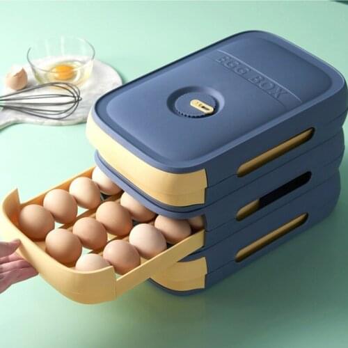 Egg Storage Box Kitchen Drawer Type Egg Storage Box Refrigerator Storage Box Fresh Keeping Box Dumpling Box Household Eggs Holde