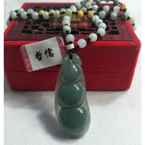 Zheru Jewelry Parent-child pure natural Jadeite dark green good luck beanie pendant Jadeite jade necklace Send A-level certifica