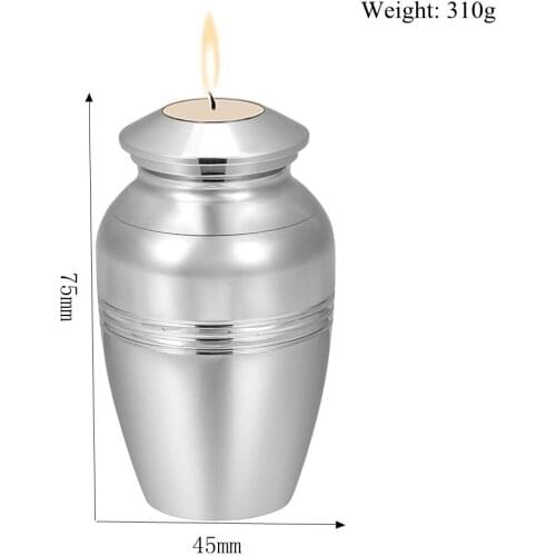 Mirror Polished Stainless Steel Luxury Candlestick Ash Urn Mini Keepsake Candle Holder Cremation Urns for Votive Prayer