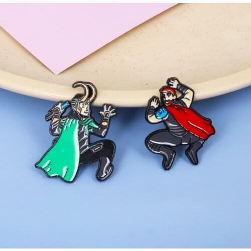 Loki Disney Cartoon Badge Custom Hero Series Lovely Pin Handsome Movie Characters q Version Drip Oil Brooch
