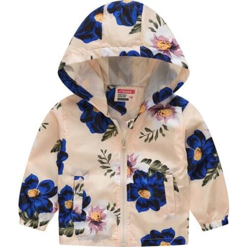 ZWF260 children Summer Thin Printed Jacket Spring Long Sleeved Cartoon Thin Hooded 3-11Y Boy Girl Cute Zipper Shirt Windbreaker