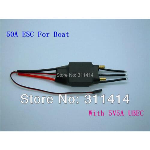 1piece 50A Brushless ESC For RC Boat With Water Cooling, BEC Output 5V5A + Free Shipping High Quality Retail & Dropship