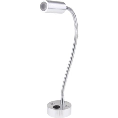 12V DC RV Aluminum Boat LED Reading Lamp Flexible Gooseneck Interior Light 3W 170LM Energy Saving LED Reading Light