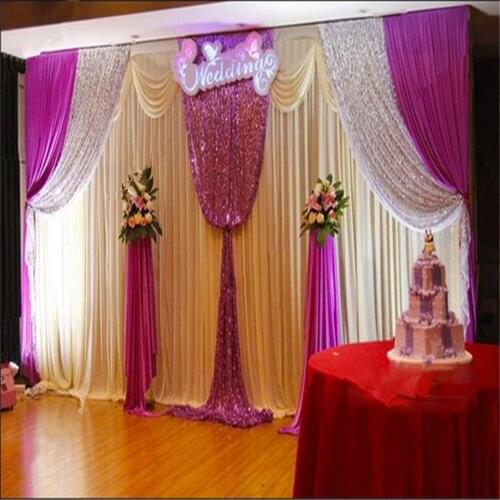 2021 Wedding banquet decoration stage background curtain 3mx6m Wedding backdrop curtain marriage decoration DHL free shipping