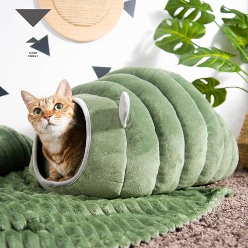 3 Styles Collapsible Cat Bed Pet Winter Plush Cats House for Indoor Dogs Kennel Mat Small Dog Warm Cave Sleeping Bag Products