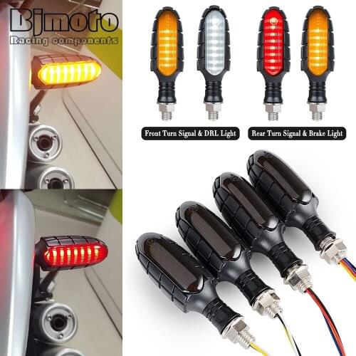 12V 4 pcs Motorcycle LED Turn Signal DRL Lights Flowing Water Blinker Flashing Indicator Tail Stop Signal Lamp Blinker