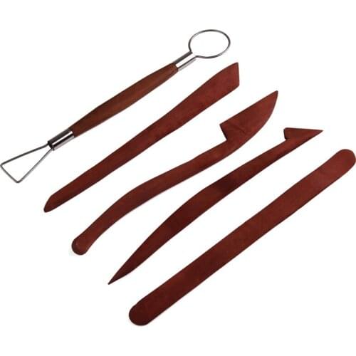 Great Rosewood Pottery Clay Molding Sculpture Shaping Knives Tools 5 pcs