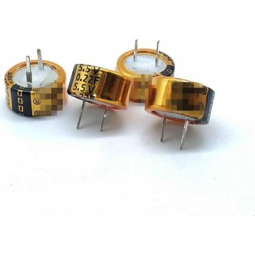 5pcs Original 5.5V 0.22F C Type Gold Storage Memory 5.5V0.22F Button capacitor