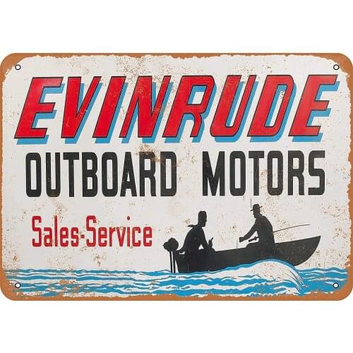 8 X 12 Inch 1964 Evinrude Outboard Motors Tin Sign Nostalgic Metal Sign Home Decor for Culb Bar Cafe