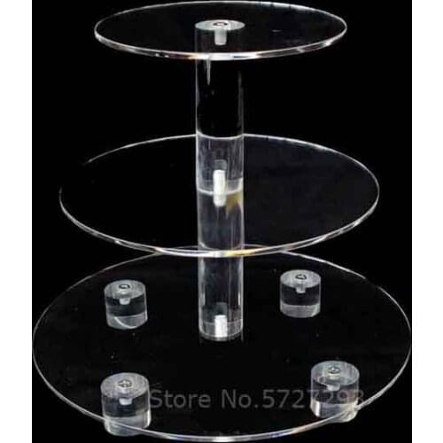 Acrylic Cupcake Stand Clear Dessert Display Holder Stand With Base For Wedding Birthday Party Event Baby Shower Round Decoration