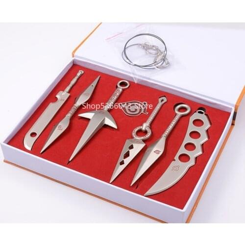 Amine Narutos Cosplay Shuriken Prop Hatake Kakashi kunai Anime Halloween Weapon Sword Spear Cosplay Props Sets Narutos Ring Book