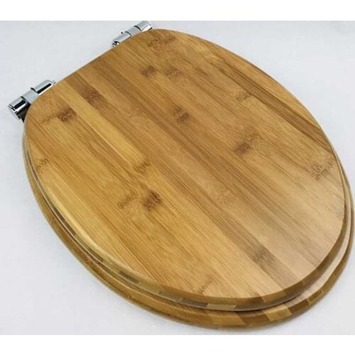 Solid wood bamboo toilet seats,Universal buffer toilet seat cover,High quality thicken bamboo Slow-Close toilet seats lid,J18102