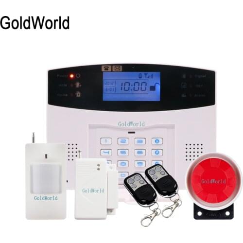 Metal Remote Control Voice Prompt Wireless door sensor Home Security GSM Alarm systems LCD Display Wired Siren Kit SIM SMS Alarm