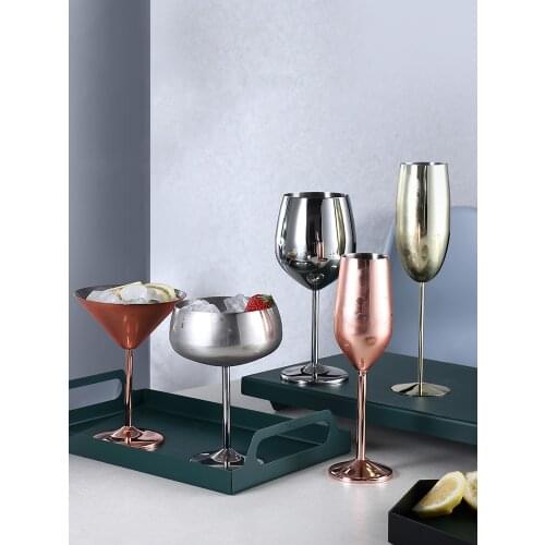 Stainless Steel Wine Glasses Goblets Creative Gifts Juice Drink Wine Glass Party Barware Taca Vinho Kitchen Drinkware DE50JB