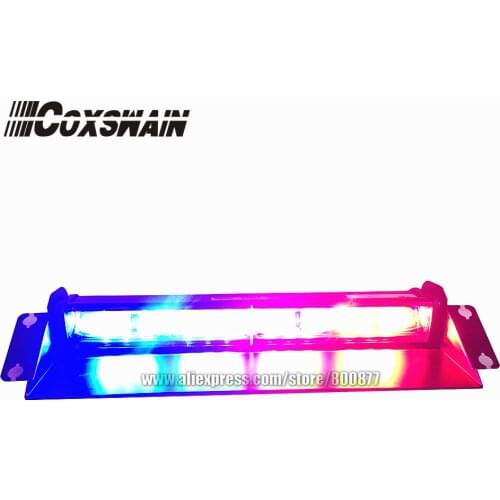 Coxswain 6E2B High Brightness Car LED Windshield Dash Light Police Fire Truck Warning Strobe Light 54W 22 Flash Pattern