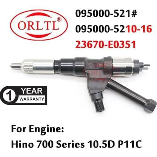 Diesel Nozzle Parts 095000-5210 Common Rail Injector 23670-E0351 For Denso HINO P11C 095000-5215