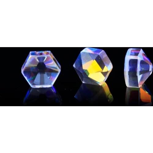 Dichroic Prism Six-Sided Bright Light X-Cube Stained Glass Prisms Crafts for Decoration Polyhedron Glass prism