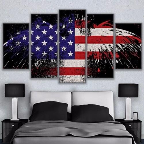 Diy Diamond Painting 5 Panel Eagle American Flag diamond mosaic full square/Round drill diamond embroidery cross stitch A1103