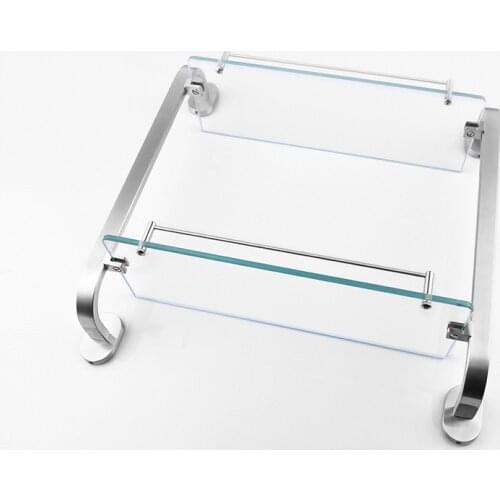 Stainless steel double glass shelf kitchen bathroom hardware bathroom pendant ciencia storage platform