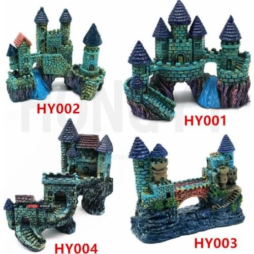 European small castle antique building aquarium landscaping for fish tank home