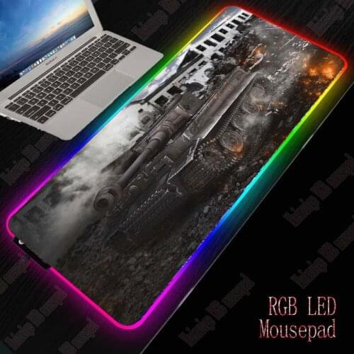 Mairuige World of Tanks RGB Gaming Mouse Pad Large Computer Mouse Pad Gamer XXL Mousepad Backlight Mause Pad Keyboard Desk Mat