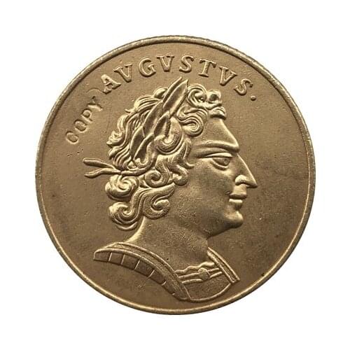 24 K gold plated Poland 1709 COIN COPY 24.5mm