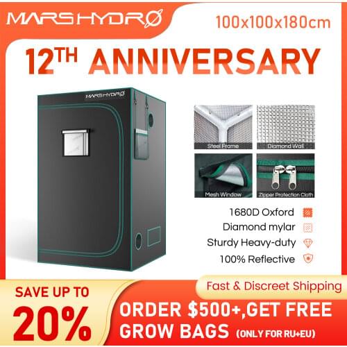 Marshydro 100x100x180cm Grow Tent 1680D Indoor Garden Hydroponic System Plant Led Green House 3'3''x3'3''x5'11'' Growing Tents