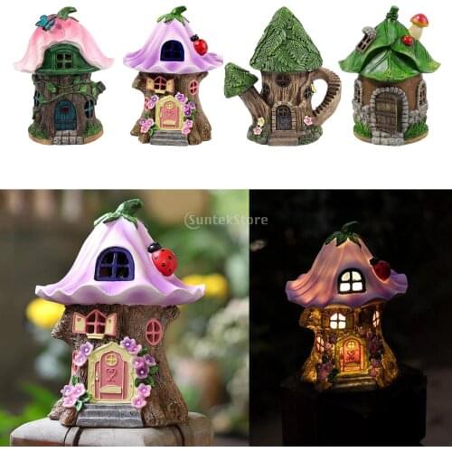 Multi Craft Miniature Fairy House Solar Powered Outdoor Decor LED Garden Light Yard Walkway Decoration Led Light