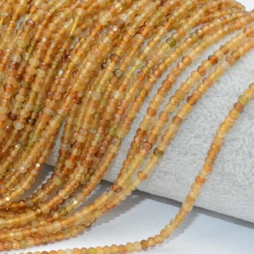 Natural Yellow And Orange Tourmaline Faceted Rondelle Beads 2x2.9mm