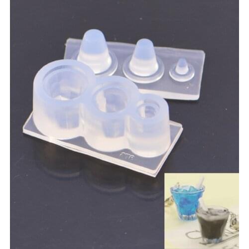 NEW Handmade Silicone Mould Miniature Cup With Food Drink Beverage Toy DIY hollow bottles Type epoxy resin molds