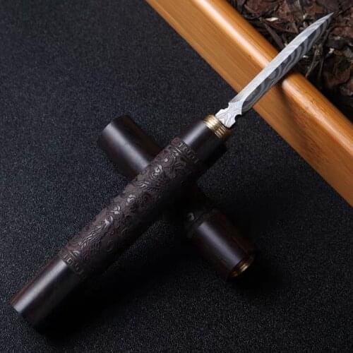 Stainless Steel Tea Knife Tools Puer Thickening Insert Tea Cone Cutter Pattern Tea Needle Home Ceremony Te Matcha Teaware DF50C