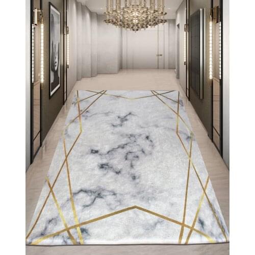 Nur Home Nrh-47 Gold Marble Sponge Velvet Rubber Carpet Cover