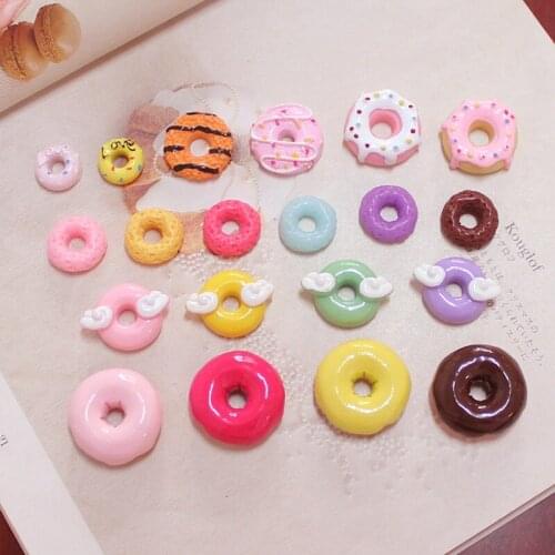 10/20PCS Resin Donut Cute Food Mininature Home Decoration DIY Craft Scrapbooking
