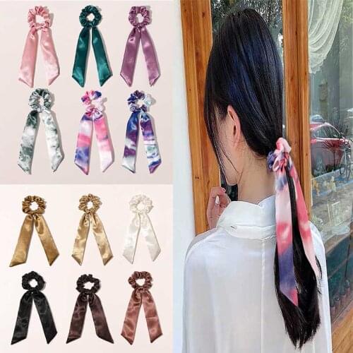 Women Bow Knotted Hair Rope New Style Fashion Girls Hairband Elastic Hair Band Casual Vintage Female Headwear Brand Hair Ring