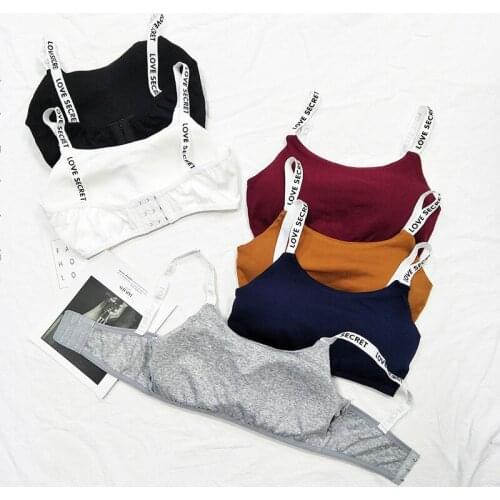 Sexy Seamless Removable Padded Bra Casual Letter Print Bra Fitness Breathable Women Bra