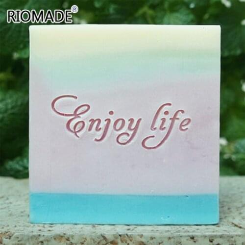 Enjoy Life Creative Handmade Soap Making Stamp Transparent Acrylic Natural Soap Seal With Handle Acrylic Chapter